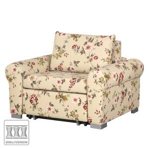 Fauteuil convertible Latina I Tissé à plat - Motif fleuri - Beige