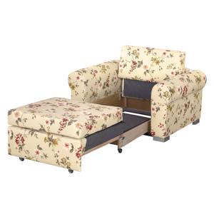 Fauteuil convertible Latina I Tissé à plat - Motif fleuri - Beige