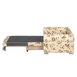 Fauteuil convertible Latina I Tissé à plat - Motif fleuri - Beige