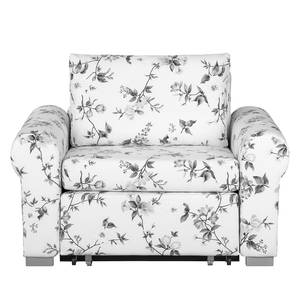 Fauteuil convertible Latina VII Matière tissée - Motif floral - Blanc / Gris