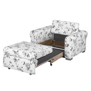 Fauteuil convertible Latina VII Matière tissée - Motif floral - Blanc / Gris