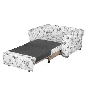 Fauteuil convertible Latina VII Matière tissée - Motif floral - Blanc / Gris