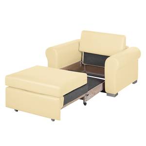 Fauteuil convertible Latina II Imitation cuir - Crème