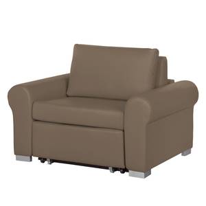 Fauteuil convertible Latina II Imitation cuir - Taupe