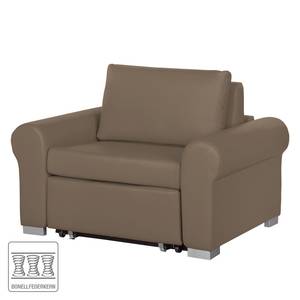 Fauteuil convertible Latina II Imitation cuir - Taupe