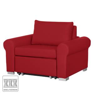 Slaapfauteuil LATINA Basic Country geweven stof - Stof Doran: Rood - Breedte: 125 cm