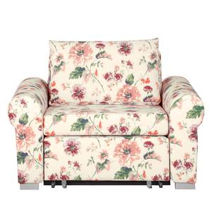 Fauteuil-lit LATINA Basic Country Matière tissée - Motif floral - Tissu Gracia: Crème / Rouge - Largeur : 125 cm