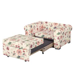 Fauteuil-lit LATINA Basic Country Matière tissée - Motif floral - Tissu Gracia: Crème / Rouge