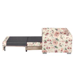 Fauteuil-lit LATINA Basic Country Matière tissée - Motif floral - Tissu Gracia: Crème / Rouge