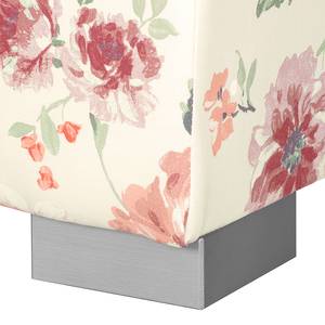 Fauteuil-lit LATINA Basic Country Matière tissée - Motif floral - Tissu Gracia: Crème / Rouge - Largeur : 125 cm