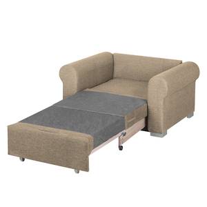 Fauteuil-lit LATINA Basic Country Tissu - Tissu Mueni /  Tissu Logan: Beige / carreaux Marron - Largeur : 125 cm