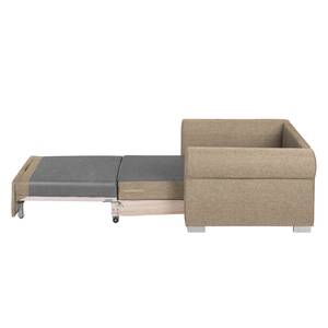 Fauteuil-lit LATINA Basic Country Tissu - Tissu Mueni /  Tissu Logan: Beige / carreaux Marron - Largeur : 125 cm