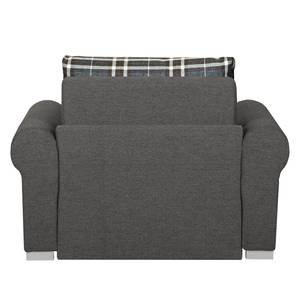 Fauteuil-lit LATINA Basic Country Tissu - Tissu Mueni /  Tissu Logan: Gris / carreaux Bleu-Gris - Largeur : 125 cm