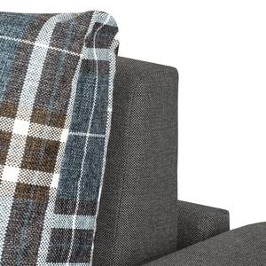 Fauteuil-lit LATINA Basic Country Tissu - Tissu Mueni /  Tissu Logan: Gris / carreaux Bleu-Gris - Largeur : 125 cm