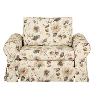 Fauteuil convertible Latina VIII Matière tissée - Motif floral - Beige / Marron