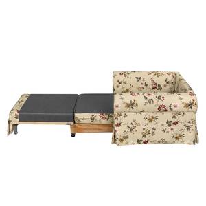 Fauteuil convertible Latina VI Toile tissée - Motif floral - Beige