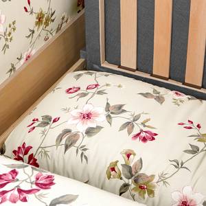 Fauteuil-lit LATINA Country avec housse Toile tissée - Motif floral - Tissu Fedra: Crème / Rouge