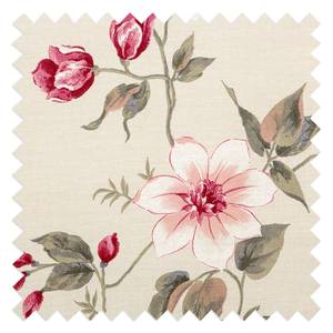 Fauteuil-lit LATINA Country avec housse Toile tissée - Motif floral - Tissu Fedra: Crème / Rouge - Largeur : 125 cm