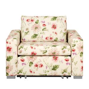 Fauteuil convertible Latina VIII Matière tissée - Motif floral - Beige / Rose