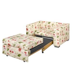 Fauteuil convertible Latina VIII Matière tissée - Motif floral - Beige / Rose