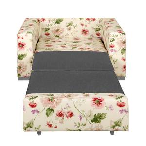 Fauteuil convertible Latina VIII Matière tissée - Motif floral - Beige / Rose