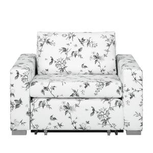 Fauteuil convertible Latina VII Matière tissée - Motif floral - Blanc / Gris