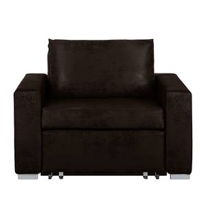 Slaapfauteuil Latina IV antiek leren look - Zwart