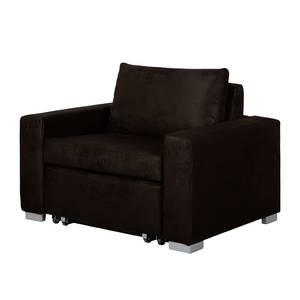 Slaapfauteuil Latina IV antiek leren look - Zwart