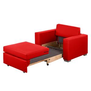 Fauteuil convertible Latina IV Imitation cuir - Rouge