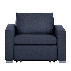 Slaapfauteuil LATINA Basic geweven stof - Stof Doran: Blauw - Breedte: 110 cm