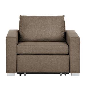 Fauteuil convertible LATINA basic Textile - Tissu Doran : Marron - Largeur : 110 cm