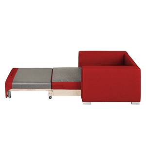 Fauteuil convertible LATINA basic Textile - Tissu Doran : Rouge - Largeur : 110 cm