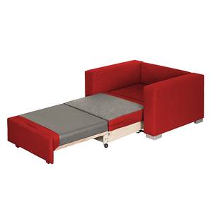 Slaapfauteuil LATINA Basic geweven stof - Stof Doran: Rood - Breedte: 110 cm