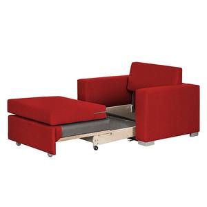 Fauteuil convertible LATINA basic Textile - Tissu Doran : Rouge - Largeur : 110 cm