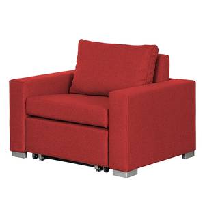 Fauteuil convertible LATINA basic Textile - Tissu Doran : Rouge - Largeur : 110 cm