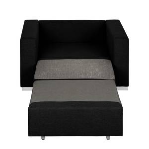 Fauteuil convertible LATINA basic Textile - Tissu Doran : Noir - Largeur : 110 cm