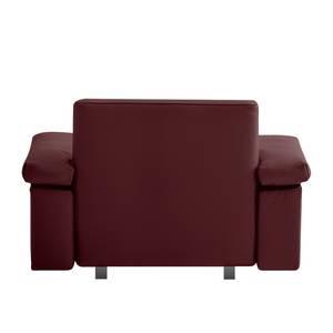 Fauteuil convertible Plaza Cuir véritable - Bordeaux - Accoudoir réglable