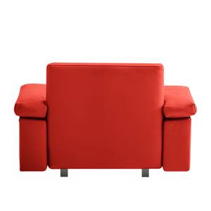 Fauteuil convertible Plaza Cuir véritable - Rouge - Accoudoir réglable