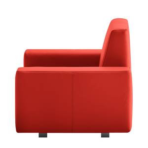 Fauteuil convertible Plaza Cuir véritable - Rouge - Sans fonction