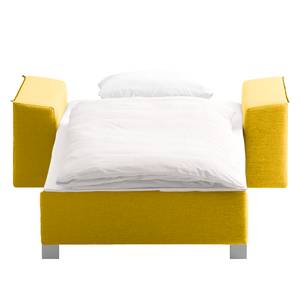 Fauteuil convertible Plaza Tissu - Jaune - Accoudoir réglable