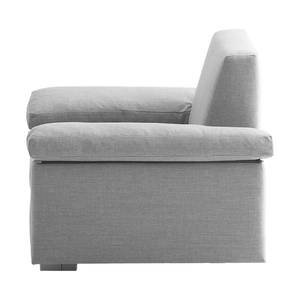 Fauteuil convertible Plaza Tissu - Gris clair - Accoudoir réglable