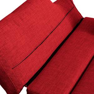 Slaapfauteuil Plaza geweven stof - Rood - Armleuningen verstelbaar