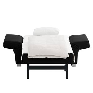 Fauteuil convertible Randa Cuir véritable - Noir