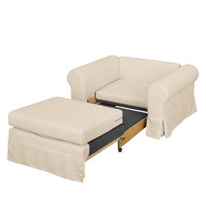 Slaapfauteuil Latina XIII geweven stof - Porselein wit