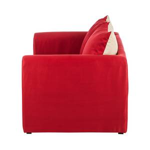 Schlafsofa Petty Microfaser Rot - Kissen Beige