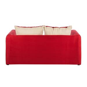 Canapé convertible Petty Microfibre rouge - Coussins beiges