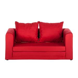 Schlafsofa Petty Microfaser Rot - Kissen Beige