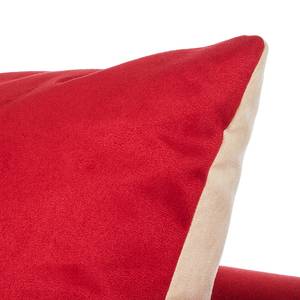 Schlafsofa Petty Microfaser Rot - Kissen Beige