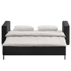 Canapé convertible Aura Tissu - Anthracite - Largeur : 156 cm