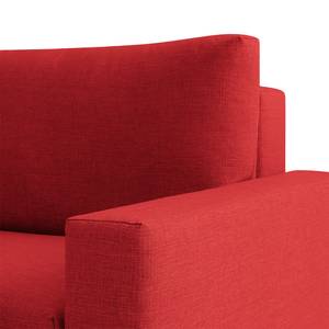 Canapé convertible Aura Tissu - Rouge - Largeur : 156 cm